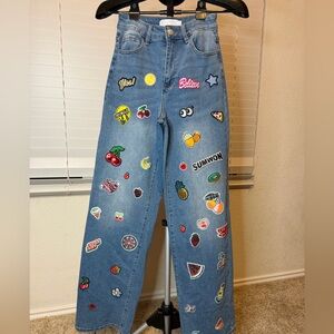 MUY MUY Collection Blue Jeans with Colorful Patches